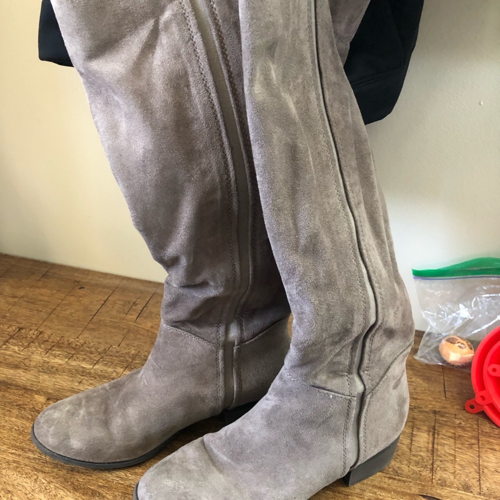 brown mid-calf boots